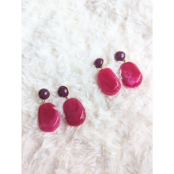 🎀 J. CREW Pink Stone Drop Statement Earrings - Picture 4 of 4